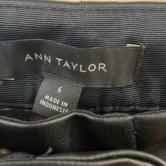 Ann Taylor Leather Pants with Cuff - Picture 2 of 3